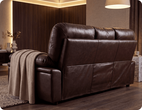 Florence Brown Leather 3 Seater Sofa