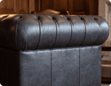 Chesterfield Grey Leather Antique Armchair