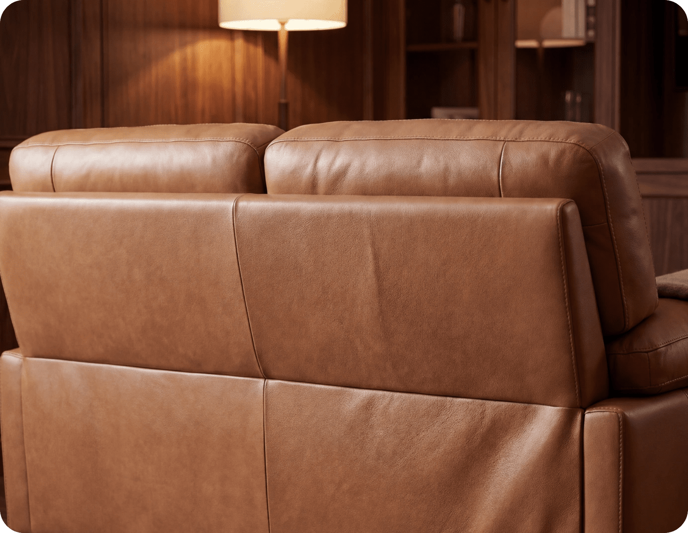Dalmore Genuine Leather Caramel 2 Seater Sofa