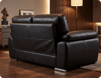 Brighton Black Leather 2 Seater Sofa