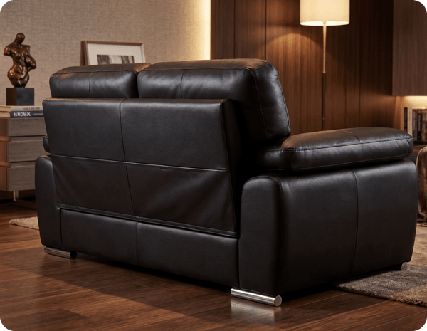 Brighton Black Leather 2 Seater Sofa