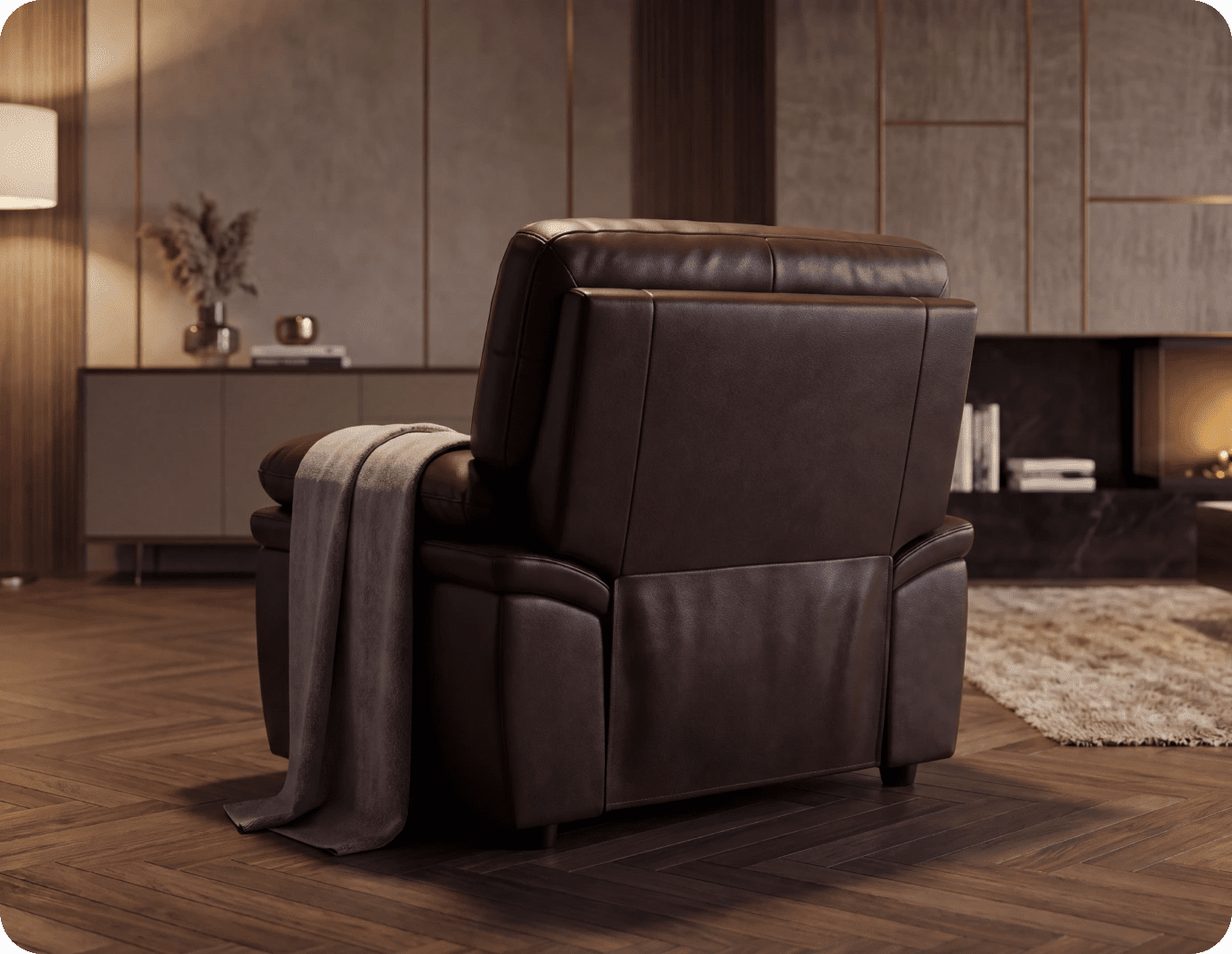 Florence Brown  Leather Armchair
