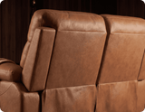Torino Genuine Leather Caramel Electric Power Recliner 2 Seater Sofa