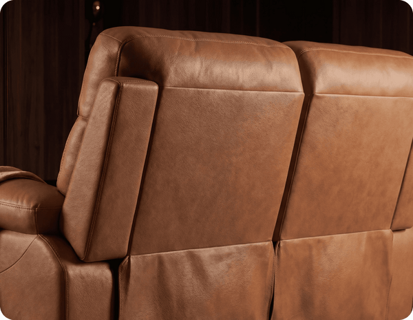 Torino Genuine Leather Caramel Electric Power Recliner 2 Seater Sofa
