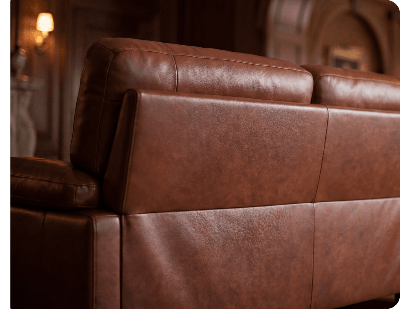 Dalmore Genuine Leather Tan 2 Seater Sofa