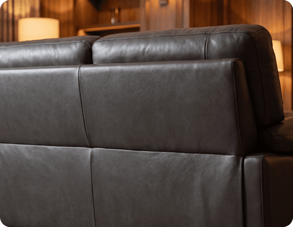 Dalmore Genuine Leather Grey 2 Seater Sofa