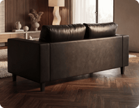 Nova Black Leather 3 Seater Sofa