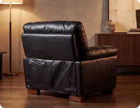 Dalmore Genuine Leather Black Armchair