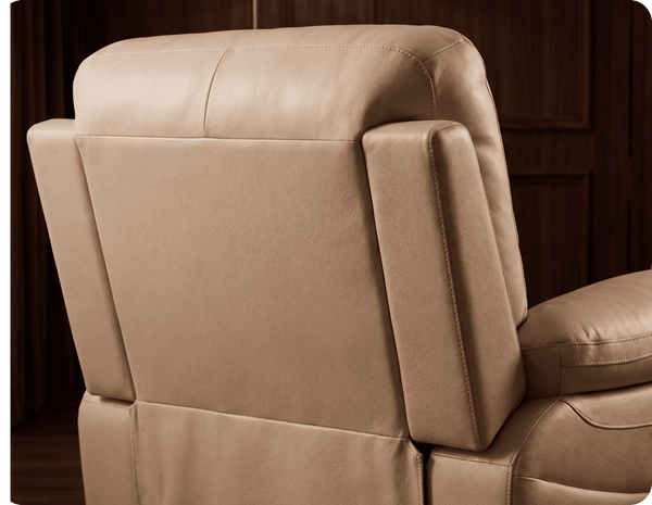 Torino Genuine Leather Cream Electric Power Recliner Armchair