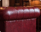 Chesterfield Red Leather Antique Armchair
