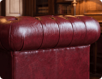 Chesterfield Red Leather Antique Armchair