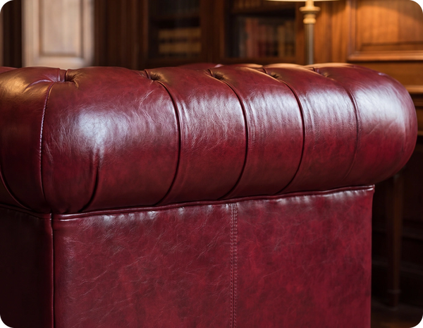 Chesterfield Red Leather Antique Armchair