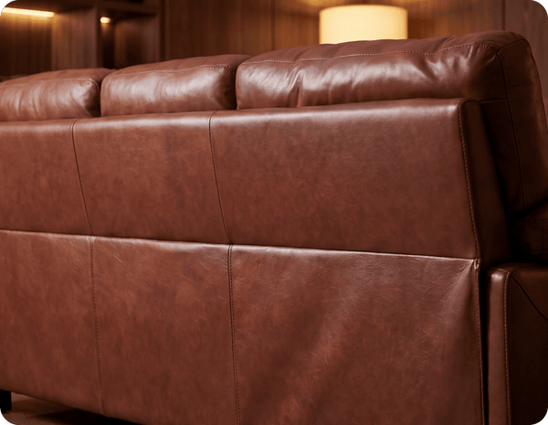 Dalmore Genuine Leather Tan 3 Seater Sofa