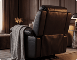 Serano Black Leather Manual Recliner Armchair