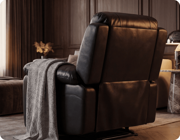 Serano Black Leather Manual Recliner Armchair