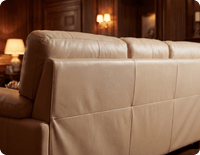 Dalmore Genuine Leather Cream 3 Seater Sofa