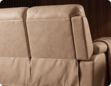Torino Genuine Leather Cream Electric Power Recliner 2 Seater Sofa