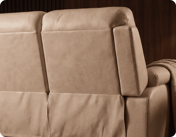 Torino Genuine Leather Cream Electric Power Recliner 2 Seater Sofa