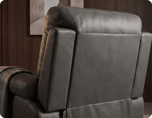 Torino Genuine Leather Grey Electric Power Recliner Armchair
