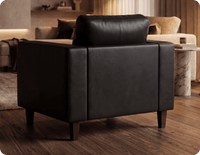 Nova Black  Leather Armchair