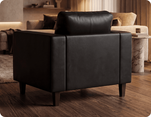 Nova Black  Leather Armchair