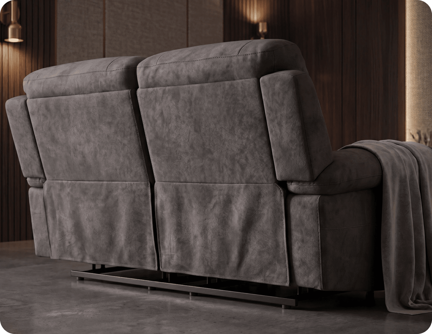 Serano Grey Fabric Electric Recliner 2 Seater Sofa
