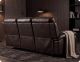 Serano Brown Leather Manual Recliner 3 Seater Sofa