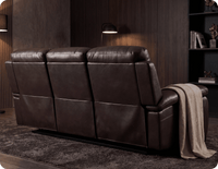 Serano Brown Leather Manual Recliner 3 Seater Sofa