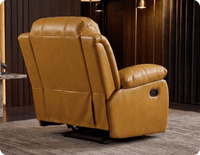 York Leather Mustard Manual Recliner Armchair