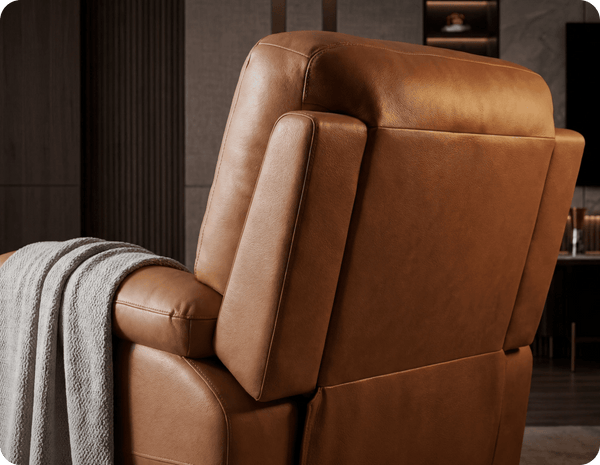 Torino Genuine Leather Caramel Electric Power Recliner Armchair