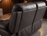Torino Genuine Leather Grey Electric Power Recliner 2 Seater Sofa