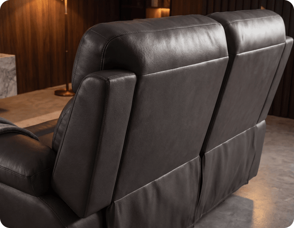 Torino Genuine Leather Grey Electric Power Recliner 2 Seater Sofa