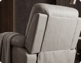 Torino Genuine Leather Light Grey Electric Power Recliner Armchair
