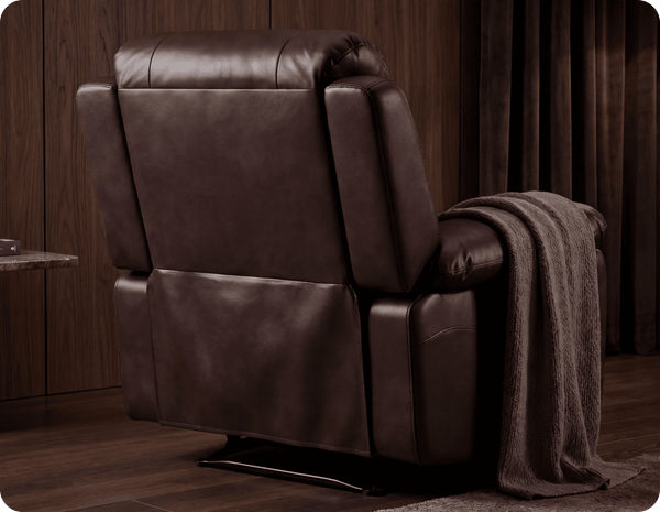 Serano Brown Leather Manual Recliner Armchair