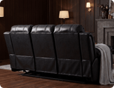 York Black Leather Electric Recliner 3 Seater Sofa