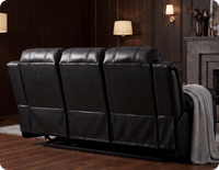 York Black Leather Electric Recliner 3 Seater Sofa