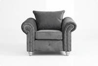 Haven Grey Fabric Velvet Armchair