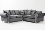 Haven Grey Fabric Velvet Corner Sofa