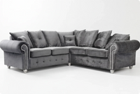 Haven Grey Fabric Velvet Corner Sofa