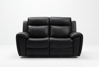 Leo Genuine Leather Black Electric Power Recliner