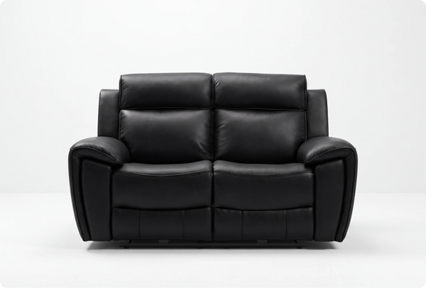 Leo Genuine Leather Black Electric Power Recliner