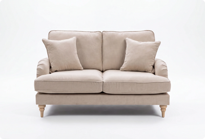 Livie Cream Fabric Two Seater