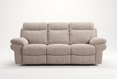 Lunaro Beige Fabric Electric Recliner 3 Seater Sofa