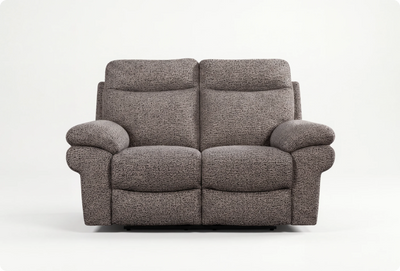 Lunaro Brown Fabric Electric Recliner 2 Seater Sofa