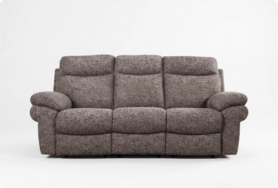 Lunaro Brown Fabric Electric Recliner 3 Seater Sofa