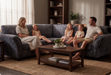 Cotswold Grey Fabric High Back Corner Sofa