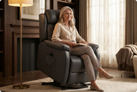 Oliver Genuine Leather Grey Rise & Recline Mobility Chair