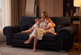 Florence High Back Black Fabric 3 Seater Sofa Bed