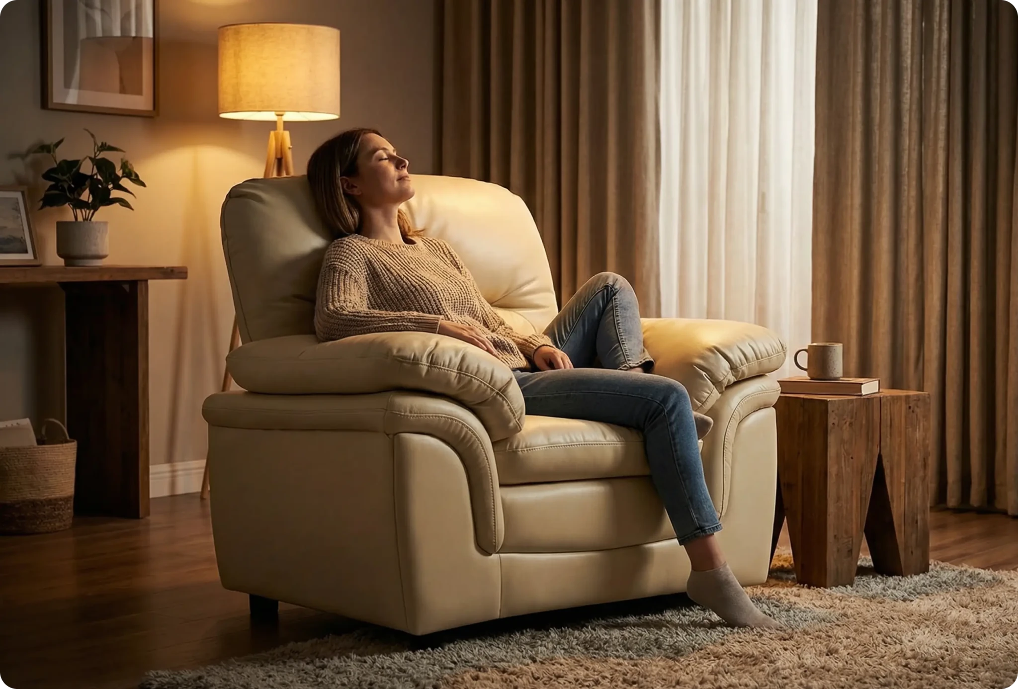 Florence Cream Leather Armchair