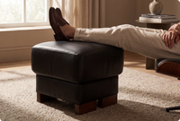 Dalmore Genuine Leather Black Footstool